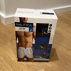 Nautica Men's Navy Cotton Boxers - 3 Pack size - S 28-30 BRAND NEW UNOPENED